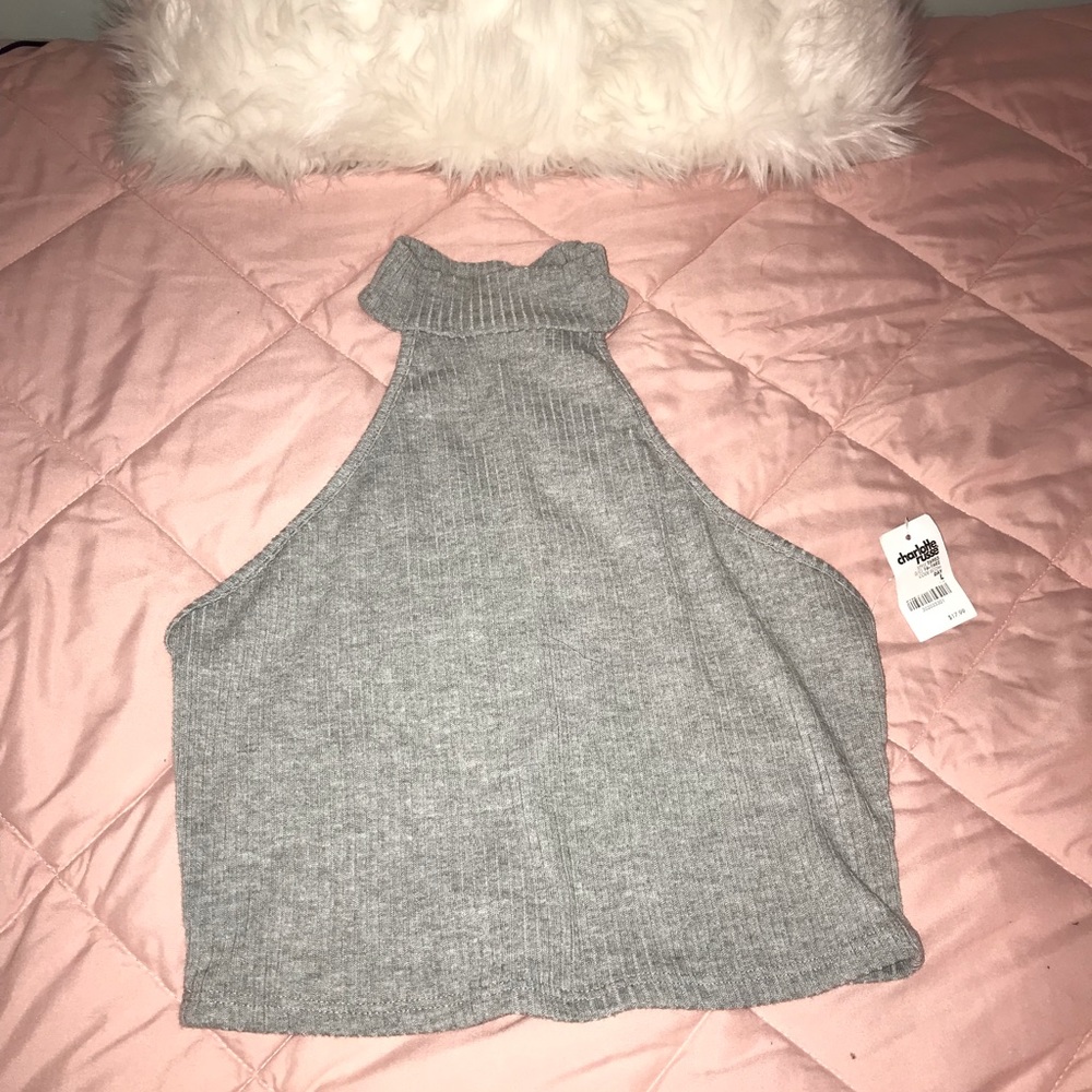 Gray Crop Top